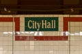 Brooklyn Bridge City Hall Subway Station - New York City Royalty Free Stock Photo