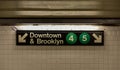 Brooklyn Bridge City Hall Subway Station - New York City Royalty Free Stock Photo