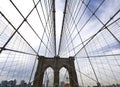 Brooklyn bridge close up in new york city Royalty Free Stock Photo