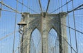 Walkway over the Brooklyn Bridge in New York City, USA