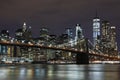 Brooklyn Bridge and Downtown Skyscrapers in New York
