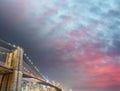 The Brooklyn Bridge at dusk, New York City Royalty Free Stock Photo
