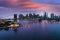 Brooklyn bridge at dusk, New York City Royalty Free Stock Photo