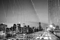 The Brooklyn Bridge Financial District Night Concept Royalty Free Stock Photo