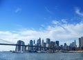 Brooklyn bridge and lower Manhattan, New York Royalty Free Stock Photo