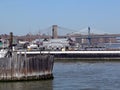 Brooklyn Bridge and Manhattan as seen from the New York City harbor