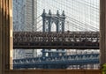 Brooklyn Bridge and Manhattan Bridge in New York City, USA Royalty Free Stock Photo