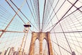 Brooklyn Bridge in the morning, New York City, USA Royalty Free Stock Photo