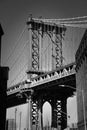 Brooklyn bridge in New York in black and white Royalty Free Stock Photo