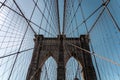 Brooklyn bridge New York city image, sunrise image of the New York Brooklyn bridge Royalty Free Stock Photo