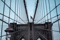 Brooklyn bridge New York city image, sunrise image of the New York Brooklyn bridge Royalty Free Stock Photo