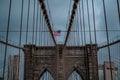 Brooklyn bridge New York city image, sunrise image of the New York Brooklyn bridge Royalty Free Stock Photo