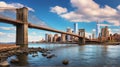 Brooklyn Bridge New York city,Scenic view of Brooklyn bridge over East river, New York city, U.S.A.