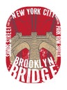 Brooklyn bridge, New York city, silhouette Royalty Free Stock Photo