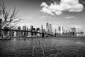 Brooklyn bridge with New York City skyline Royalty Free Stock Photo