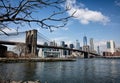 Brooklyn bridge with New York City skyline Royalty Free Stock Photo