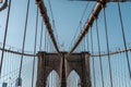 Brooklyn bridge New York city image, sunrise image of the New York Brooklyn bridge Royalty Free Stock Photo