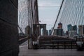 Brooklyn bridge New York city image, sunrise image of the New York Brooklyn bridge Royalty Free Stock Photo