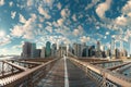 Brooklyn Bridge, New York City, USA with awesome architectural details Royalty Free Stock Photo