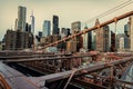 brooklyn bridge in new york. bridge spanning the East River between the boroughs of Manhattan and Brooklyn. brooklyn Royalty Free Stock Photo