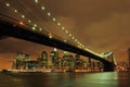 Brooklyn bridge at night Royalty Free Stock Photo
