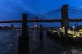 Brooklyn Bridge at night in Manhattan, New York City, USA Royalty Free Stock Photo