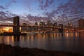 Brooklyn Bridge at night, New York Royalty Free Stock Photo