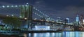 Brooklyn Bridge at night New York City Royalty Free Stock Photo