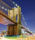 Brooklyn bridge at night, New York City, USA Royalty Free Stock Photo