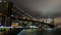 Brooklyn bridge by night, New York City, USA Royalty Free Stock Photo