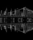 Brooklyn bridge at night, new york, usa