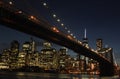 Brooklyn Bridge at Night Royalty Free Stock Photo