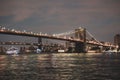 Brooklyn Bridge at Night Water Reflections