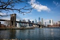 Brooklyn bridge panorama in New York City Royalty Free Stock Photo