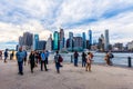 Brooklyn Bridge Park with Manhattan view. New York City, USA Royalty Free Stock Photo