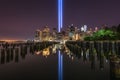 Brooklyn Bridge Pier Tribute In Light Reflections Royalty Free Stock Photo