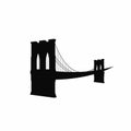 Brooklyn Bridge silhouette. Black Brooklyn Bridge icon isolated on white background. New York symbol Royalty Free Stock Photo