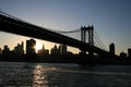 Brooklyn Bridge Sundown Royalty Free Stock Photo