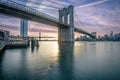 Brooklyn Bridge at Sunrise during the golden hour