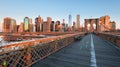 Brooklyn Bridge at sunrise, New York City , Manhattan Royalty Free Stock Photo