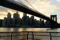 Brooklyn Bridge At Sunset Royalty Free Stock Photo