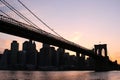 Brooklyn Bridge At Sunset Royalty Free Stock Photo