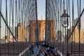 Brooklyn Bridge at sunset, Manhattan, New York City