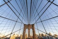 Brooklyn Bridge at sunset, Manhattan, New York City