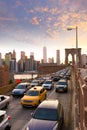 Brooklyn Bridge sunset New York Manhattan Royalty Free Stock Photo