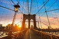 Brooklyn Bridge sunset New York Manhattan Royalty Free Stock Photo