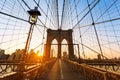 Brooklyn Bridge sunset New York Manhattan Royalty Free Stock Photo