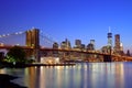 Brooklyn Bridge sunset New York Manhattan Royalty Free Stock Photo