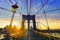 Brooklyn Bridge sunset New York Manhattan Royalty Free Stock Photo