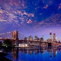 Brooklyn Bridge sunset New York Manhattan Royalty Free Stock Photo
